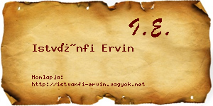 Istvánfi Ervin névjegykártya