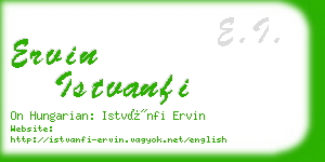 ervin istvanfi business card